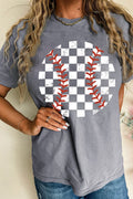 Checkered Baseball  Tee