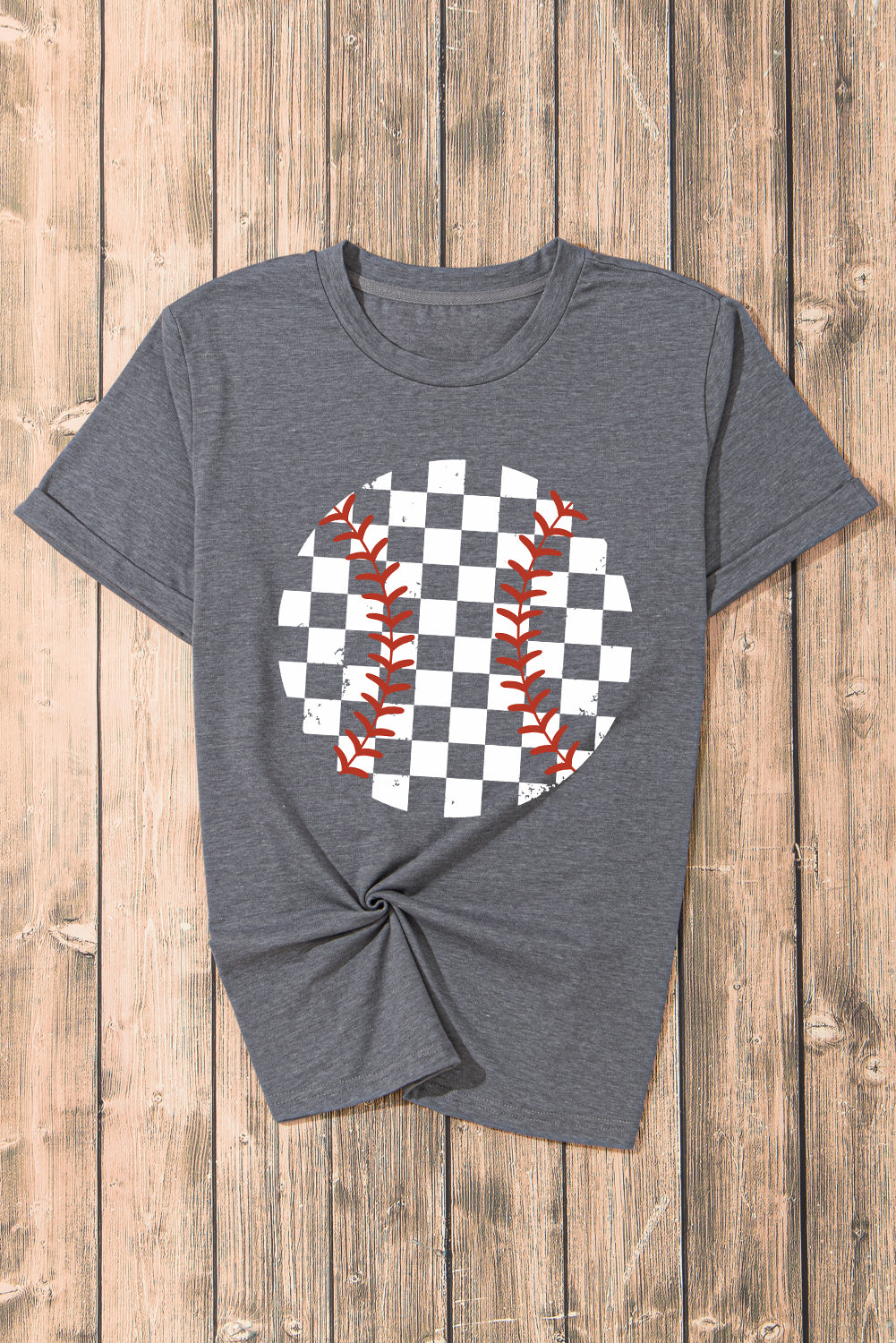 Checkered Baseball  Tee