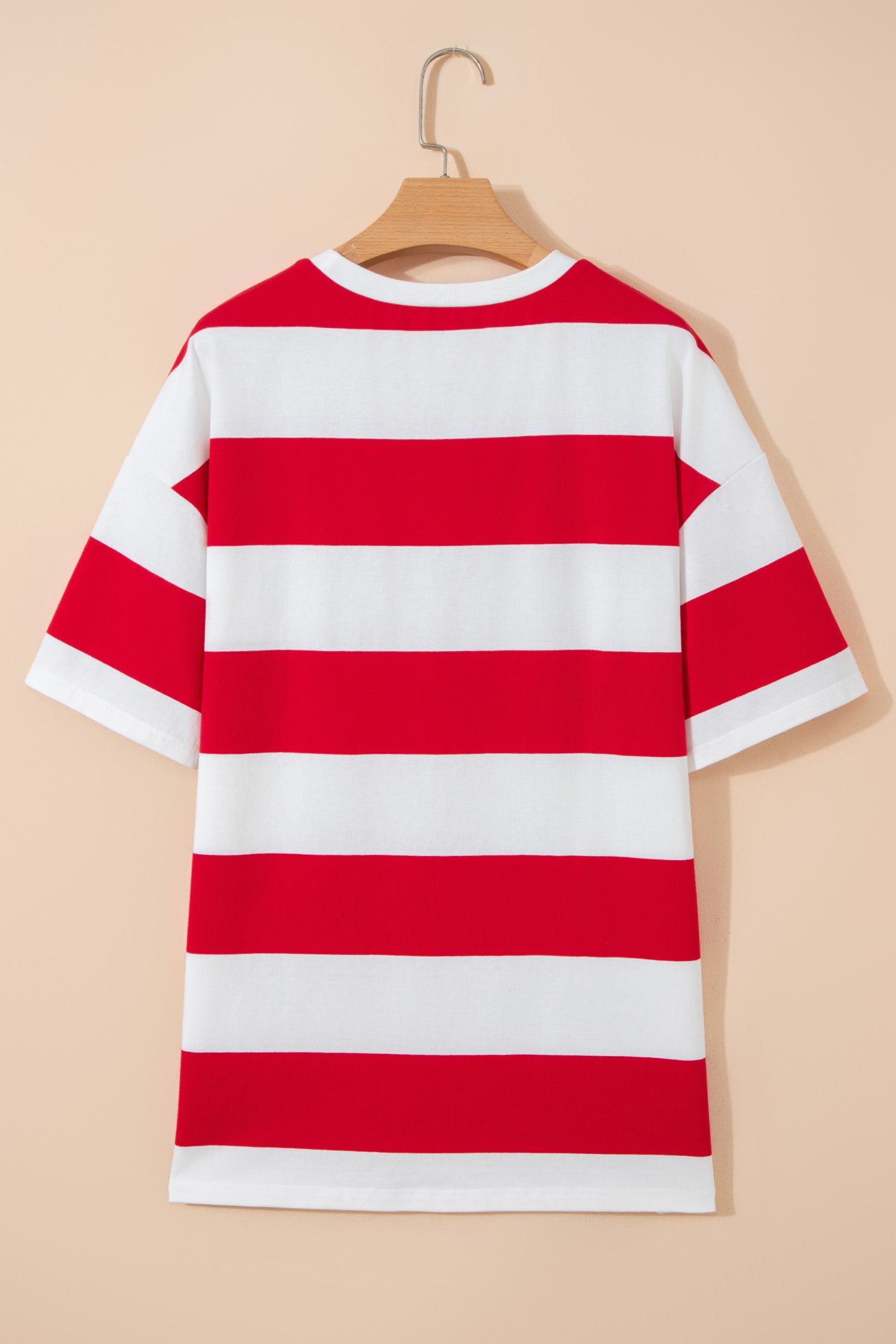 Racing Red Striped Oversize Tunic Tee