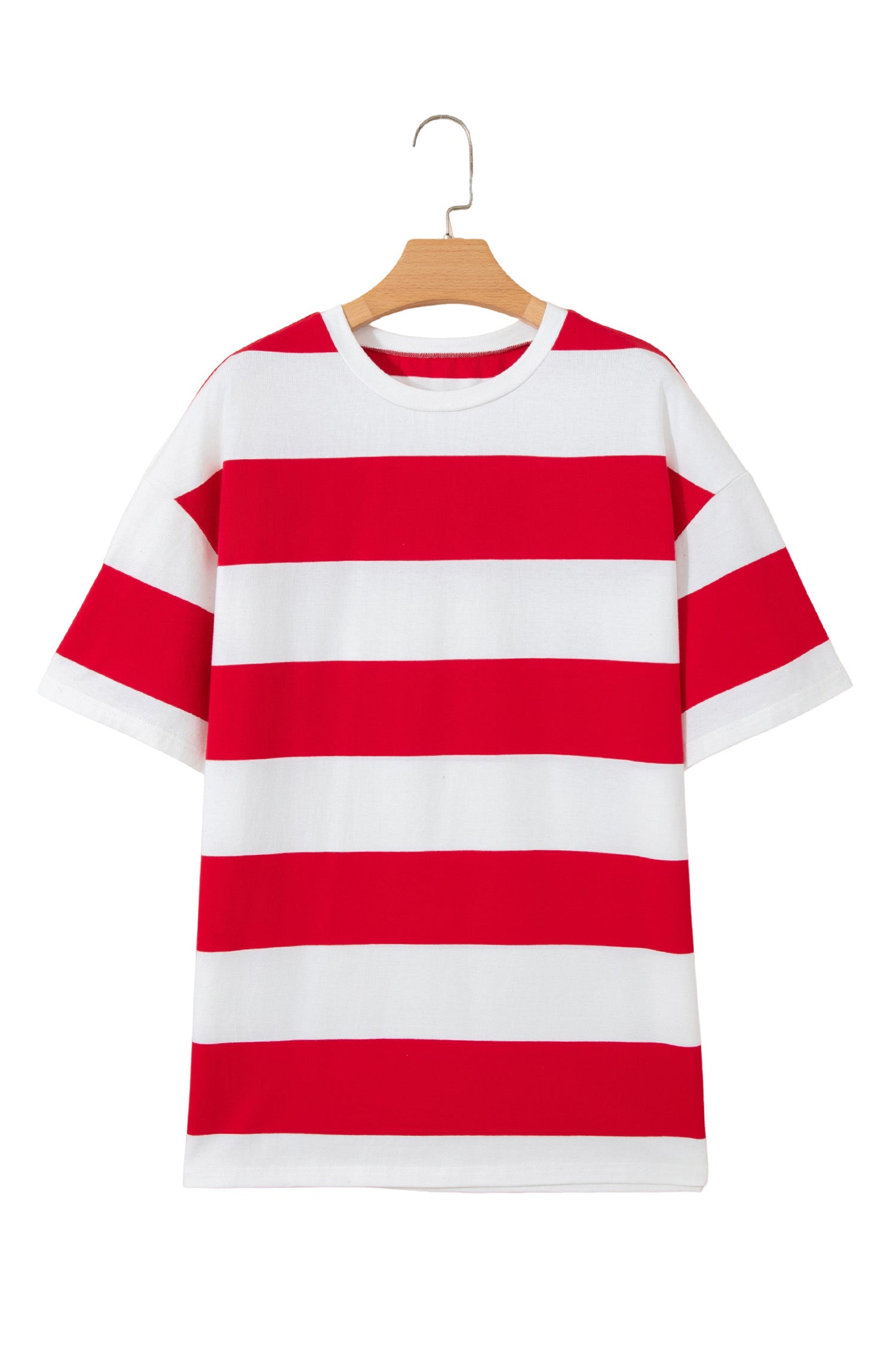 Racing Red Striped Oversize Tunic Tee
