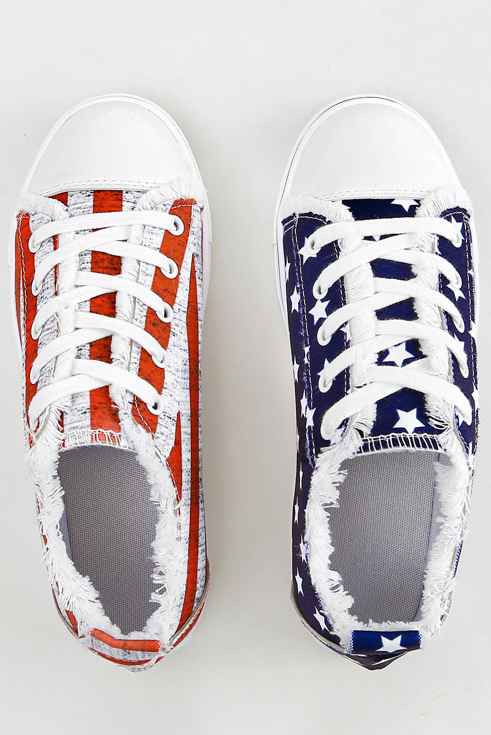 Blue American Flag Lace-up Flat Shoes