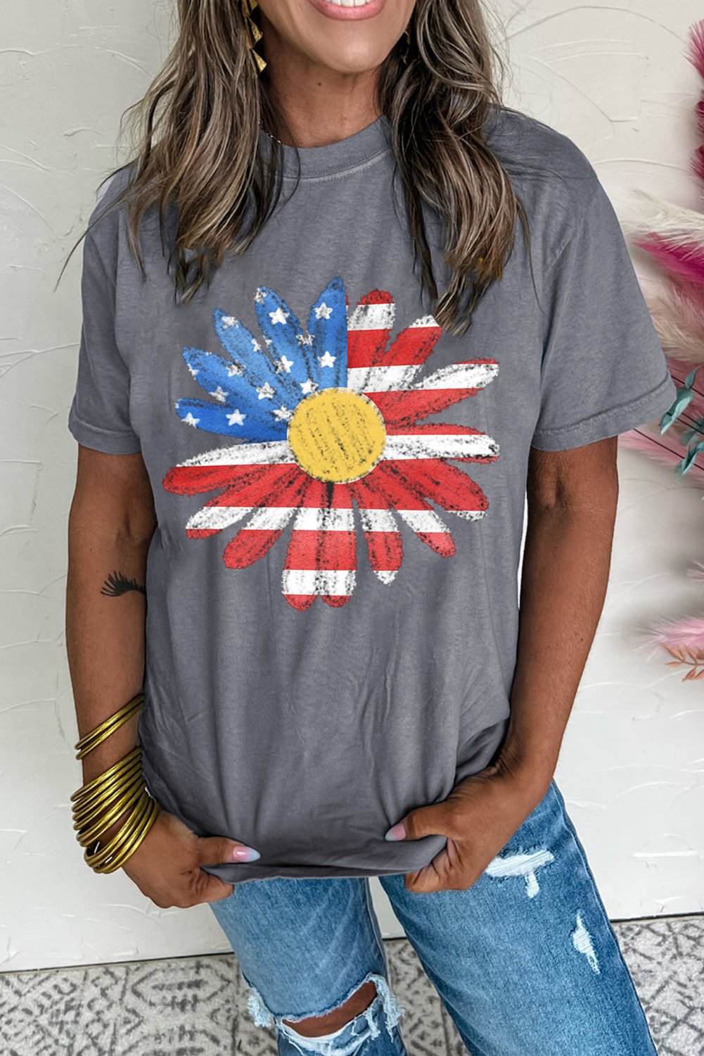 Gray Flag  Sunflower Tee