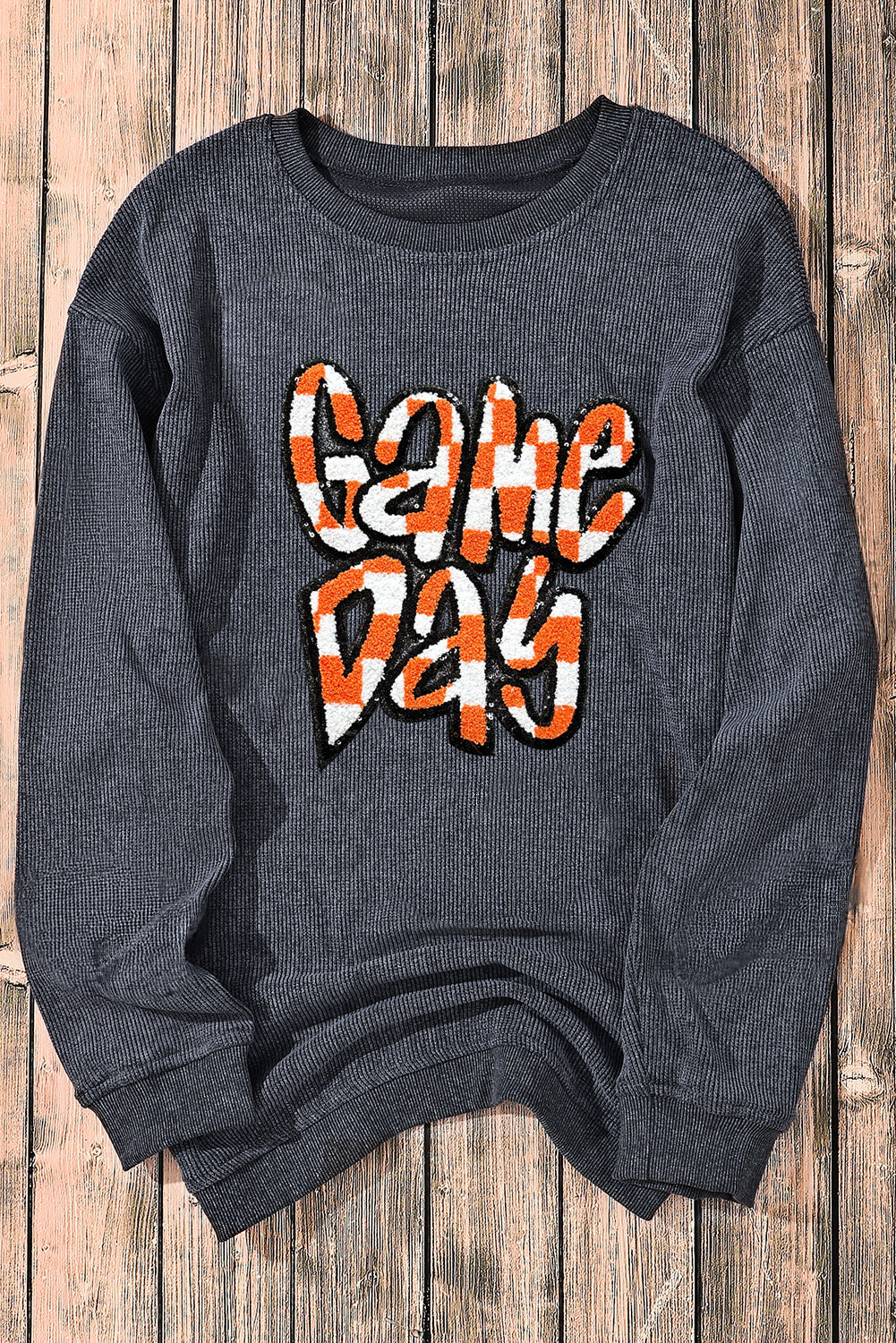 Checkered Game Day Drop Shoulder Sweatshirt