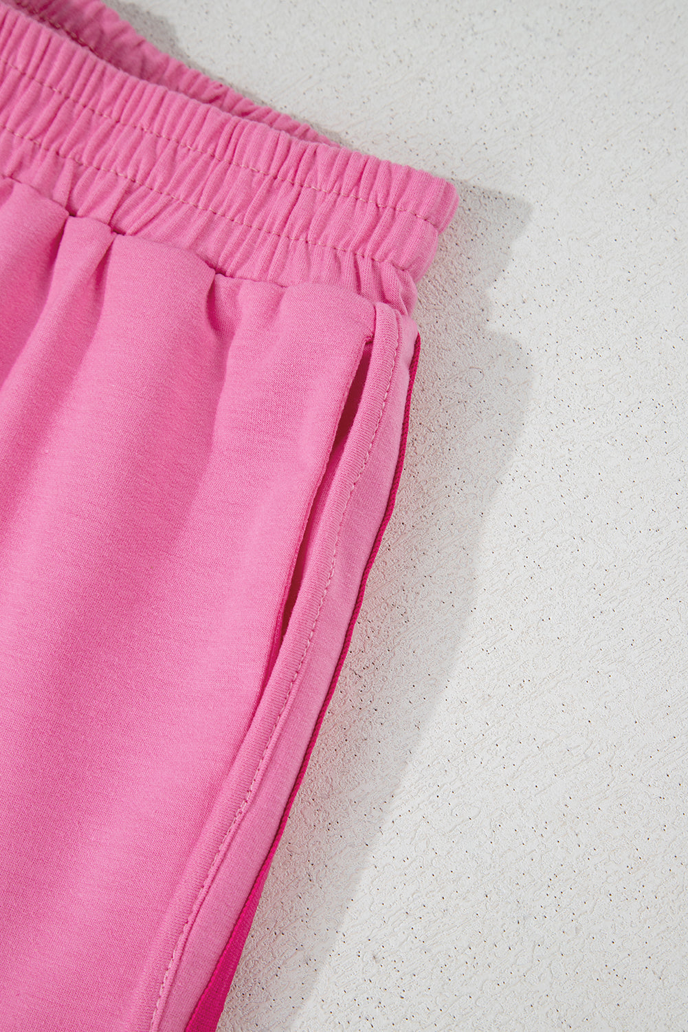 Bonbon Stripes Elastic High Waist Active Shorts