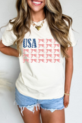USA Flag Bow Knot Tee