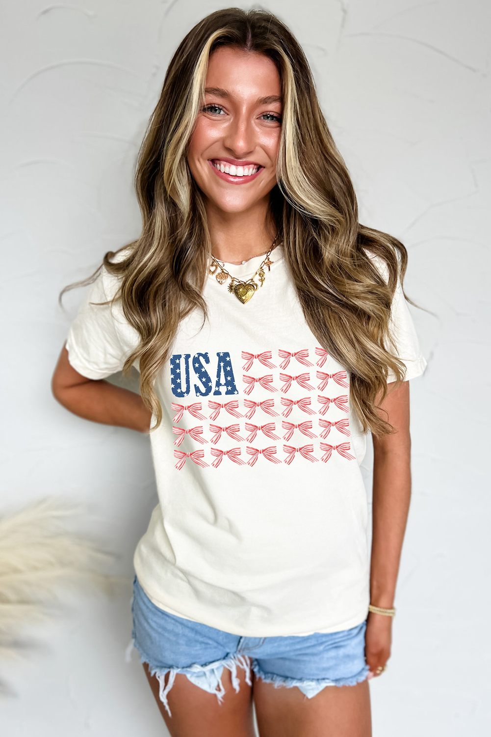 USA Flag Bow Knot Tee