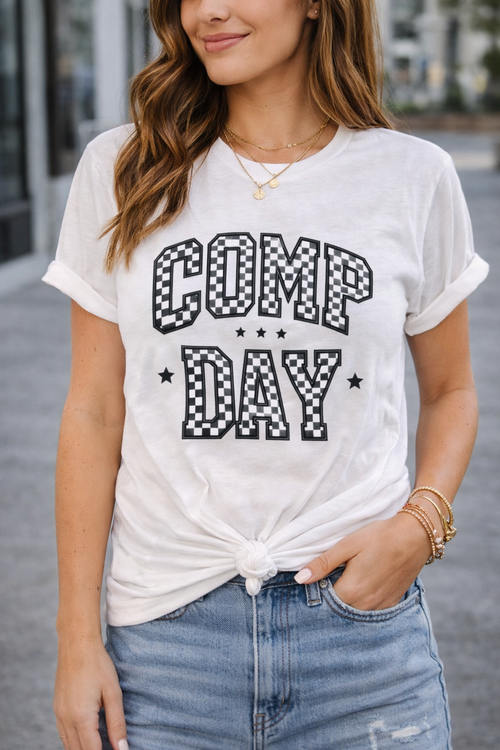 Adult Comp Day Checkerboard Graphic Tee