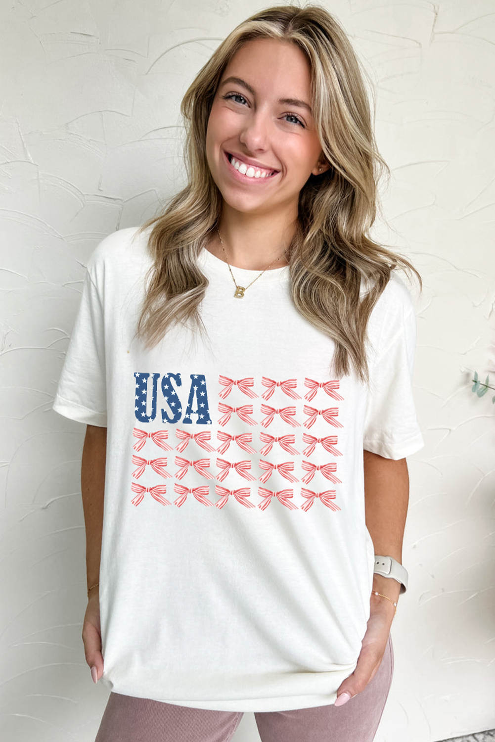 USA Flag Bow Knot Tee