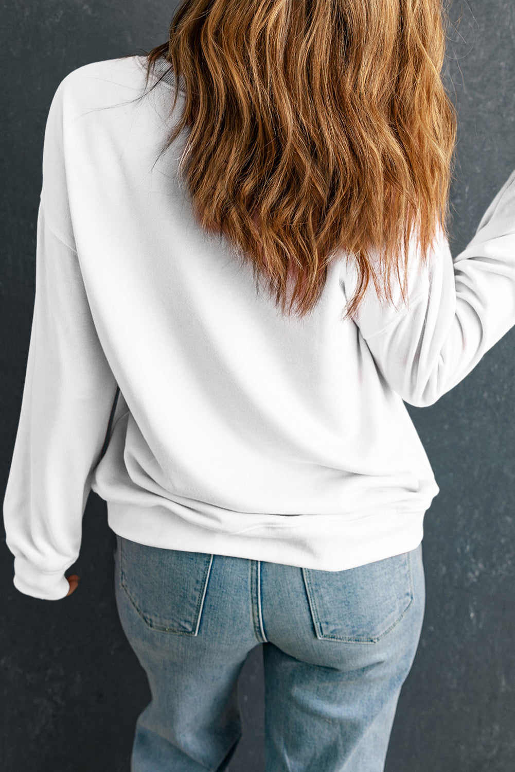 Easter Eggs Bow Drop Shoulder Sweatshirt