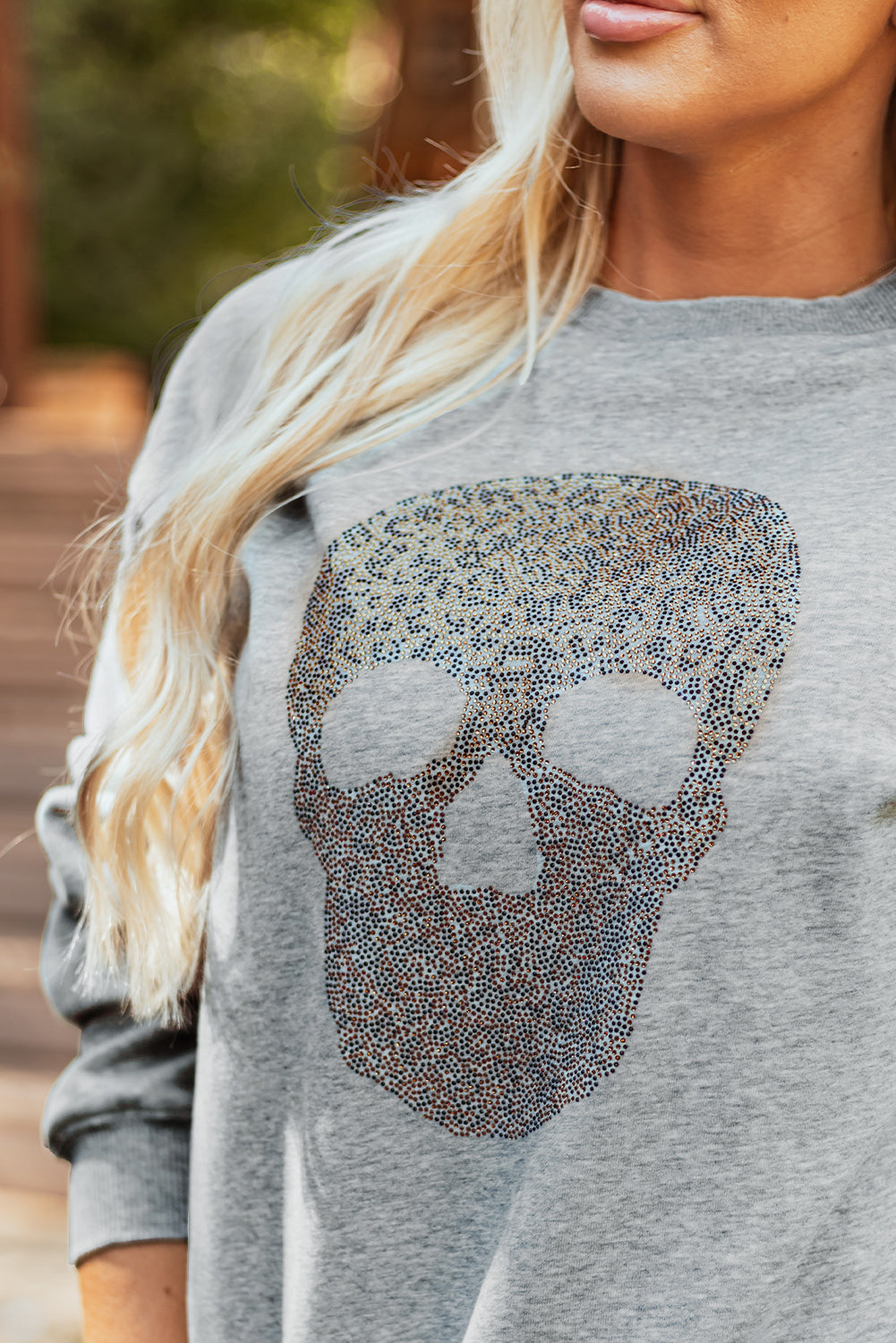 Rhinestone Skull Sweater