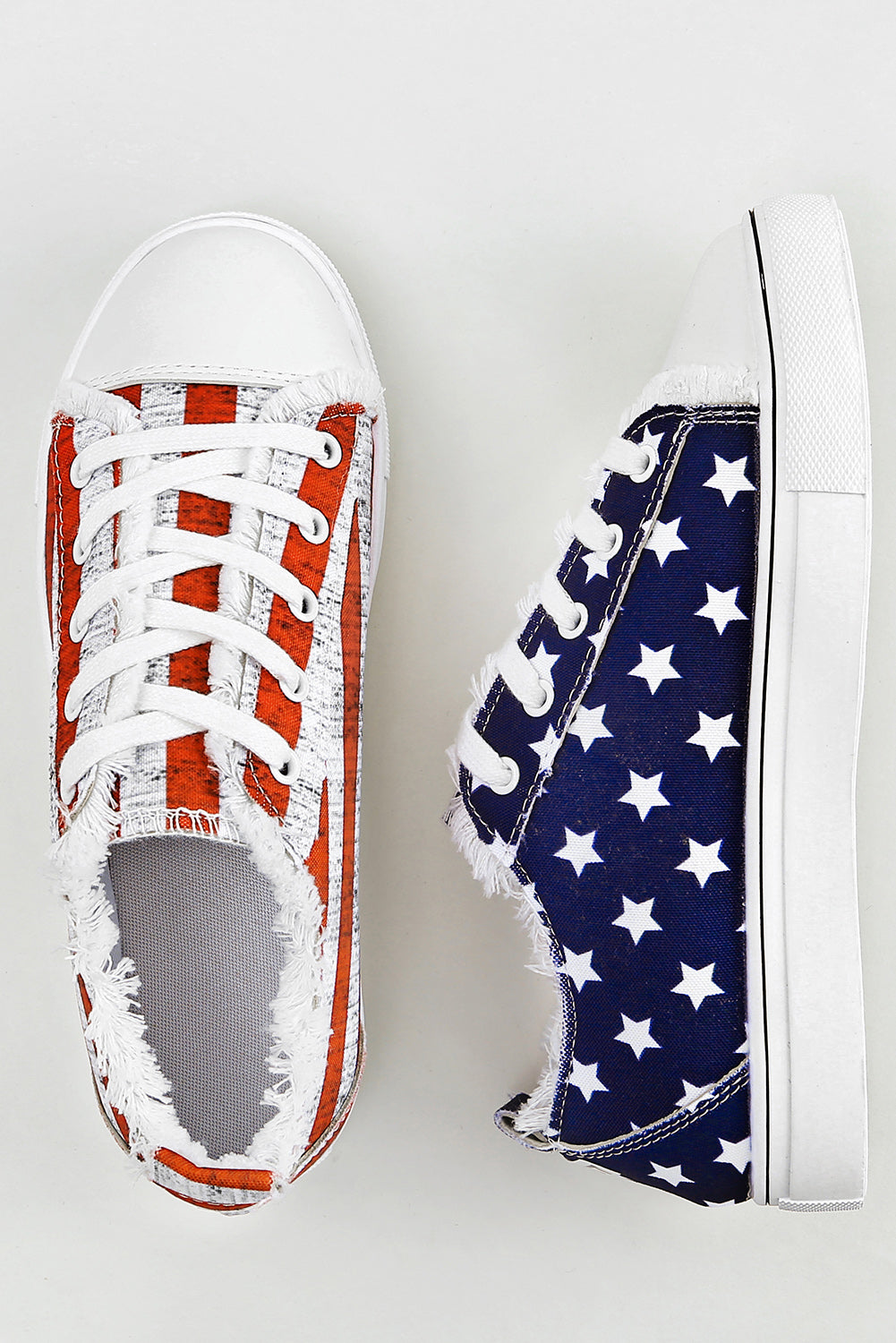 Blue American Flag Lace-up Flat Shoes