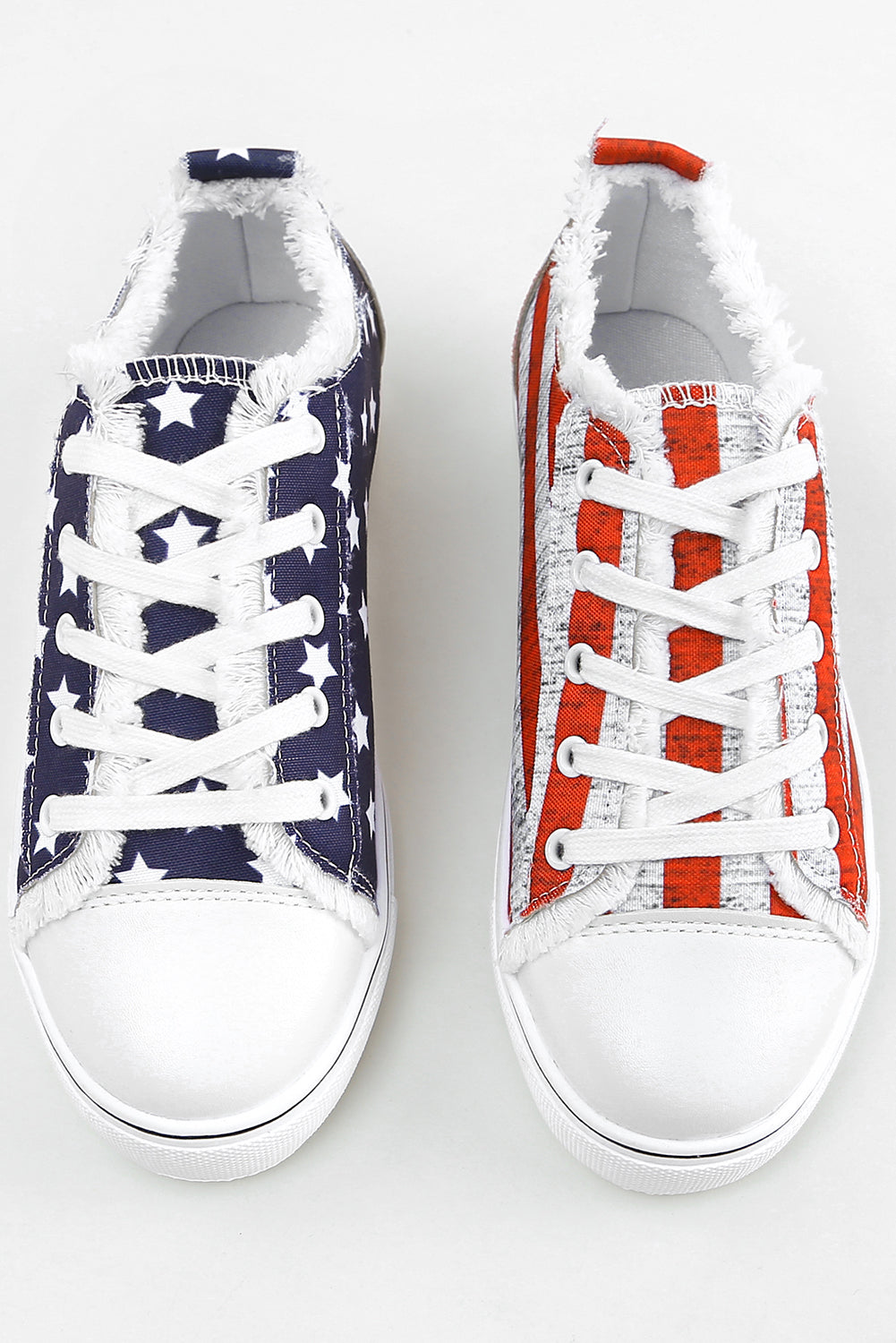 Blue American Flag Lace-up Flat Shoes