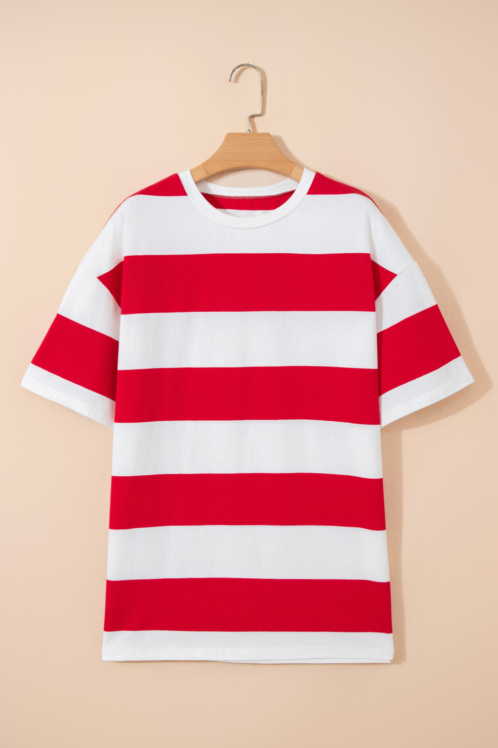 Racing Red Striped Oversize Tunic Tee