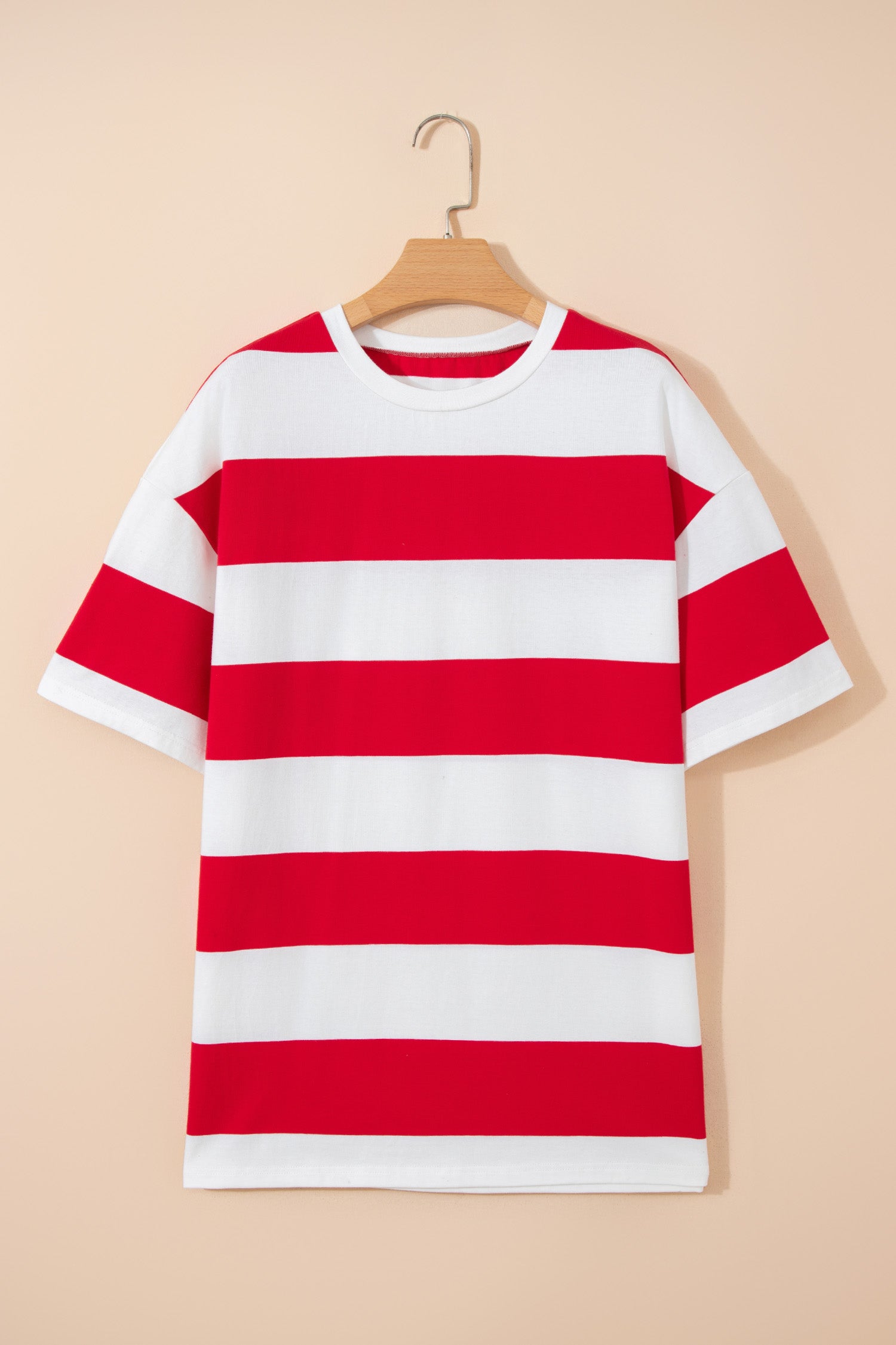 Racing Red Striped Oversize Tunic Tee